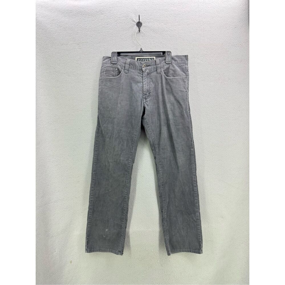 Levi's The Original Jeans Mens Gray 514 Slim Straight Y2K Corduroy Pants 33x30